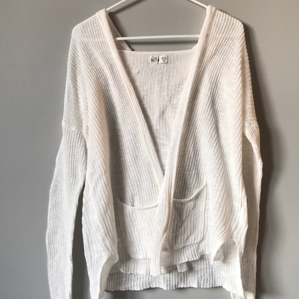 White Chenille Cardigan- Hollister